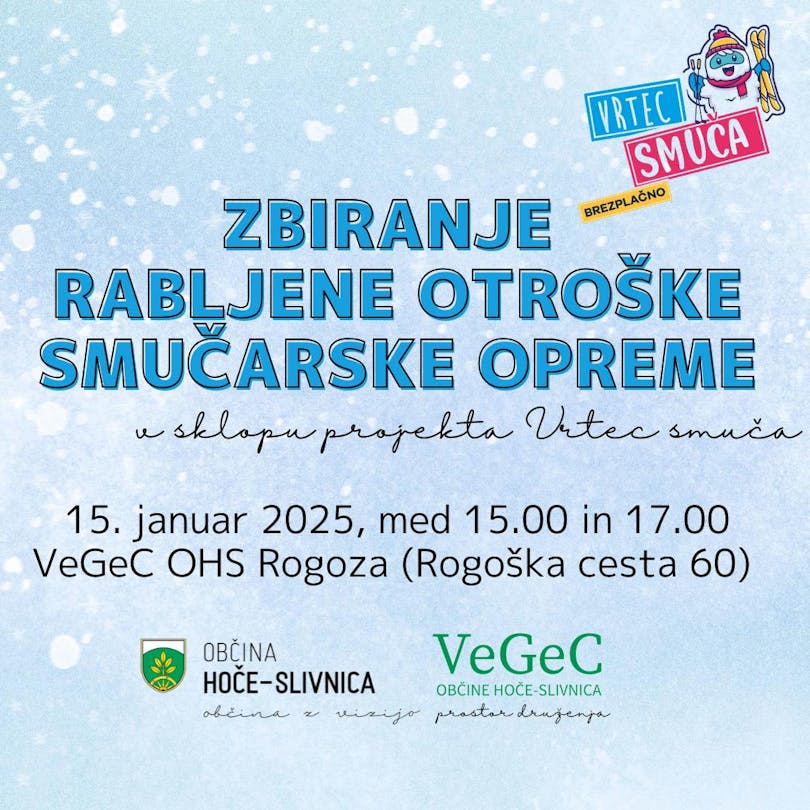Zbiranje rabljene otroške smučarske opreme v sklopu projekta "Vrtec smuča"